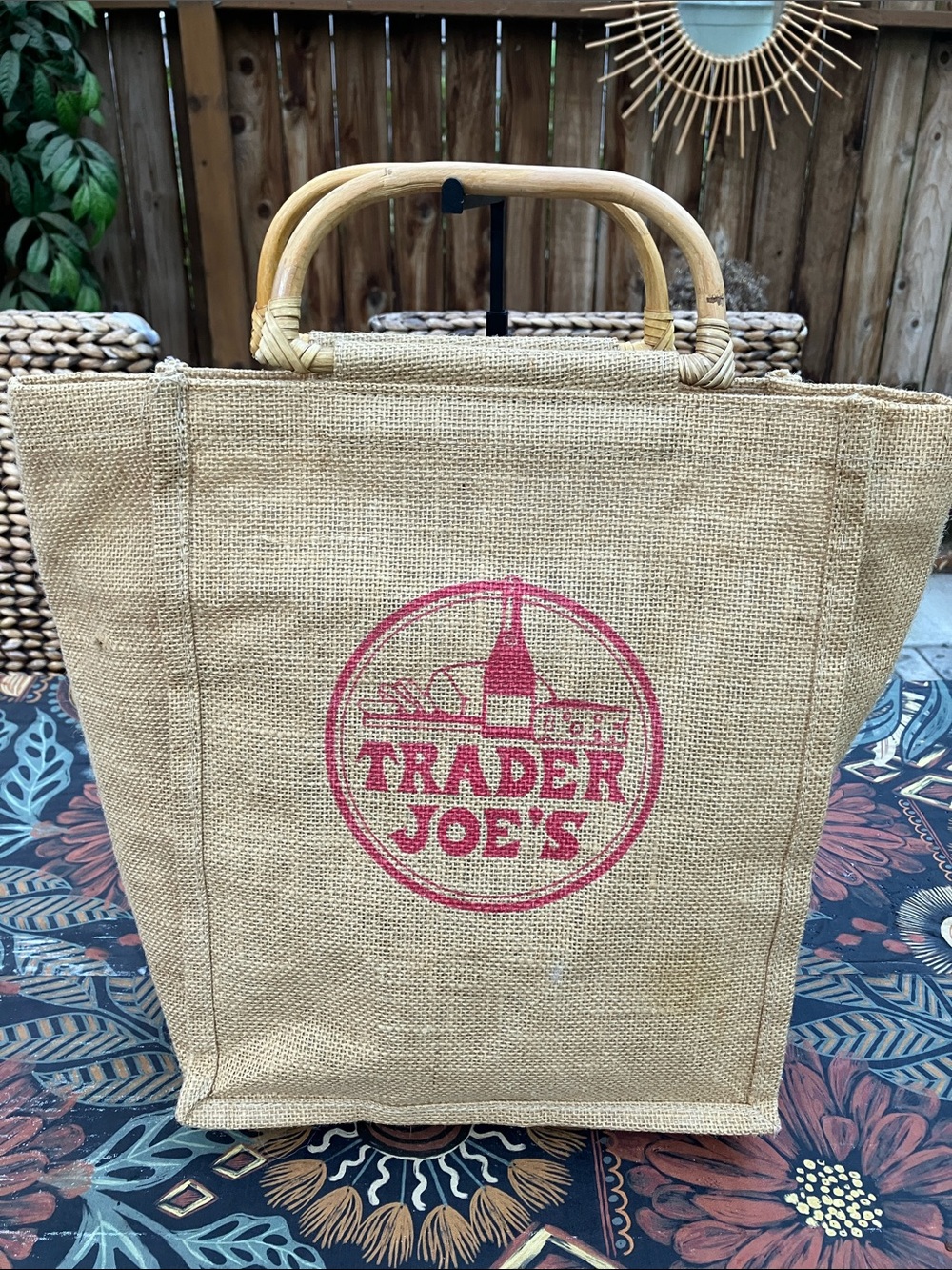 Trader Joe’s Jute Wine Tote - holds 6 bottles